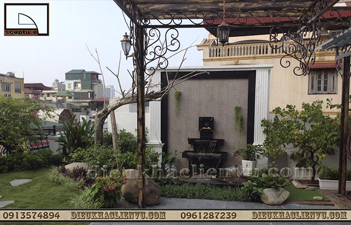 Mẫu đài phun nước sân vườn composite đẹp